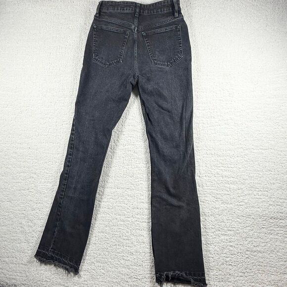 Free People We The Free Multi Button Up High Waist Straight Dark Charcoal Jeans - Picture 8 of 16